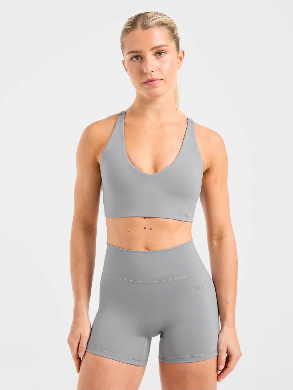 AYBL Staple Sports Bra, Grey, Small